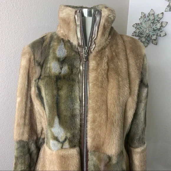 Sandro Nounours Faux Patchwork Fur Coat - Picture 14 of 16